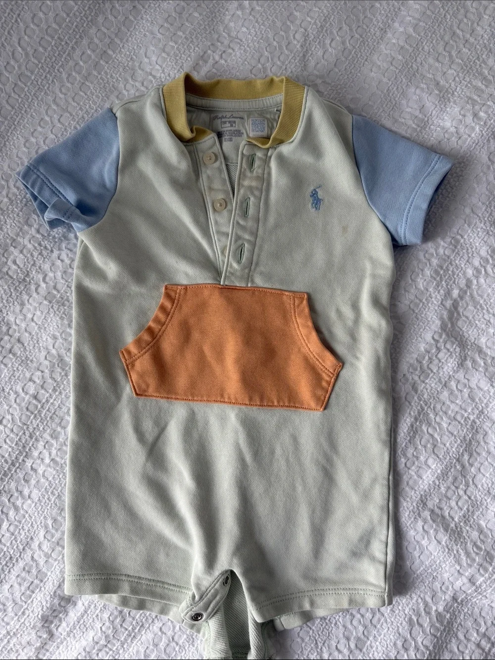 Ralph Lauren Pastel Block Shortall with Orange Pocket